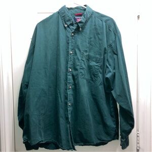 Timber Creek Wrangler Mens Button-Down Shirt Long Sleeve Size XL Solid Green
